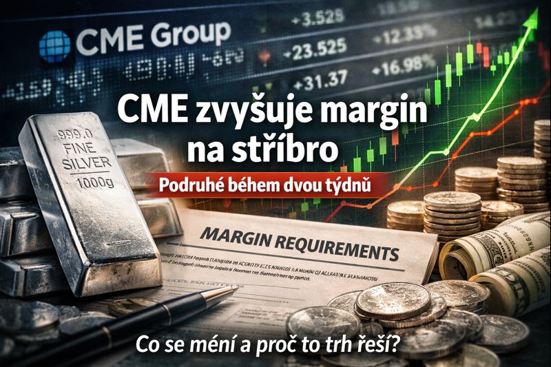 CME zvyšuje margin na stříbro podruhé během dvou týdnů. Co přesně se mění a proč to trh řeší