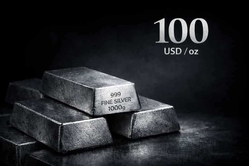 Cena stříbra překonala hranici 100 dolarů za unci.