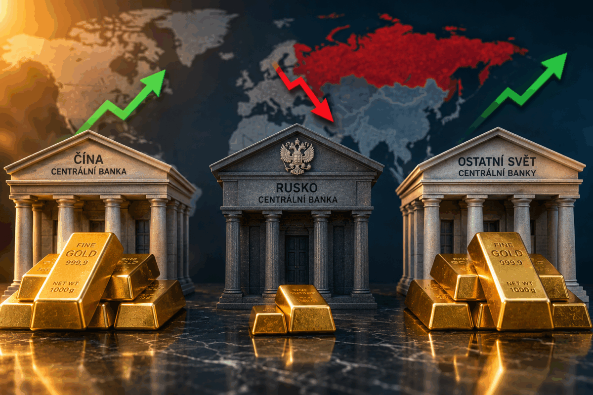 Ruská centrální banka je jedna z mála prodávajících zlato.