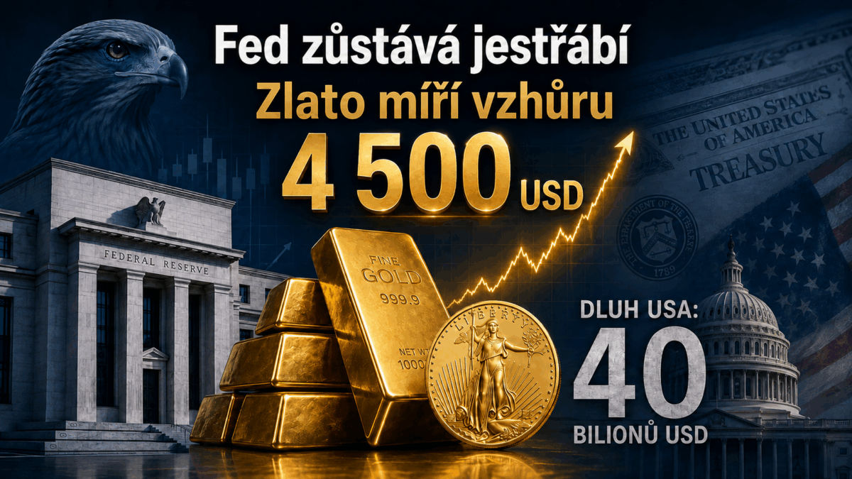 Fed zůstává jestřábí, zlato překonalo hranici 4 500 dolarů